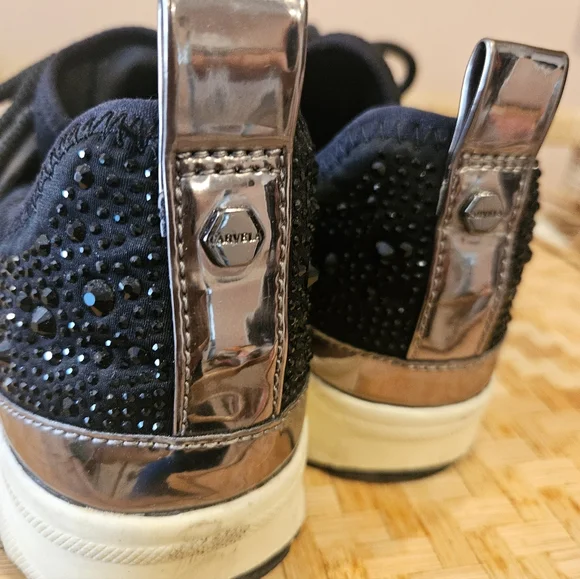 Carvela Lament Blingy Black Tennis Shoes - Picture 9 of 13